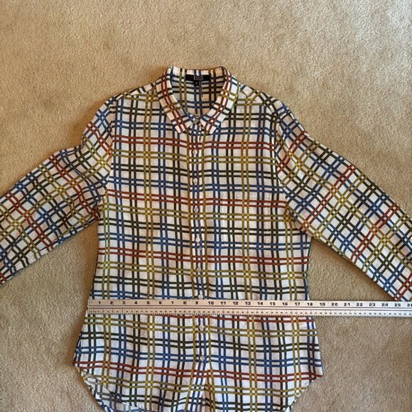 Lior Paris Button Down Multi-Colored Plaid Long Sleeve w/ Frocket - Picture 8 of 9
